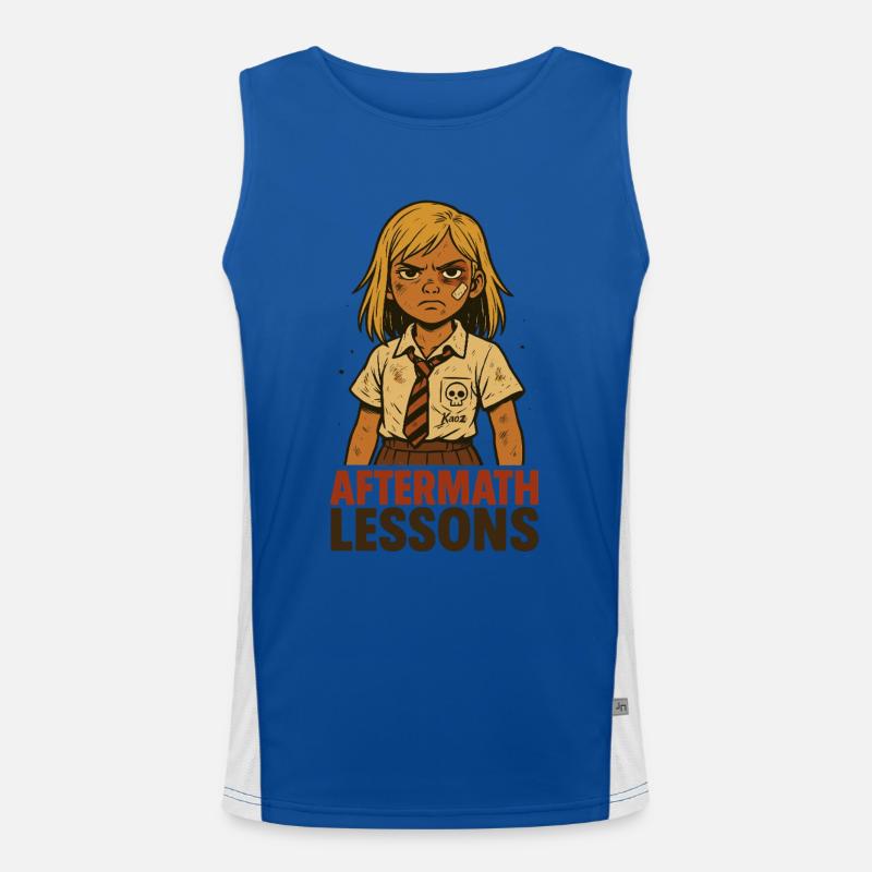 Starkes Schul-Mädchen beim Nachsitzen Comic Funktionelles Kontrast-Tank Top für Männer 