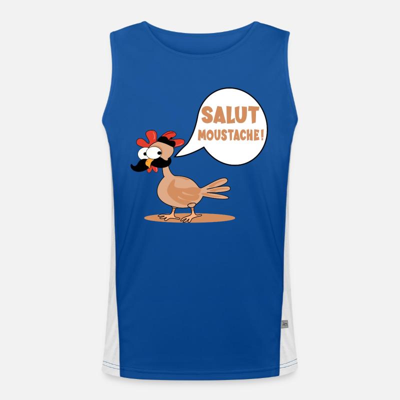 HÜHNER HÜHNER HI SCHNURRBART Funktionelles Kontrast-Tank Top für Männer 