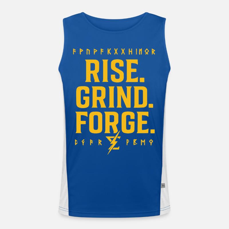 Rise Grind Forge – Motivation Tee Men's Functional Contrast Tank Top 
