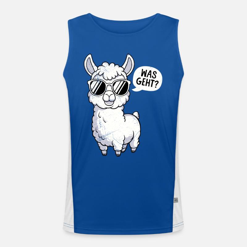 Alpaca WHAT'S UP? Cool Llama Funny Men's Functional Contrast Tank Top 