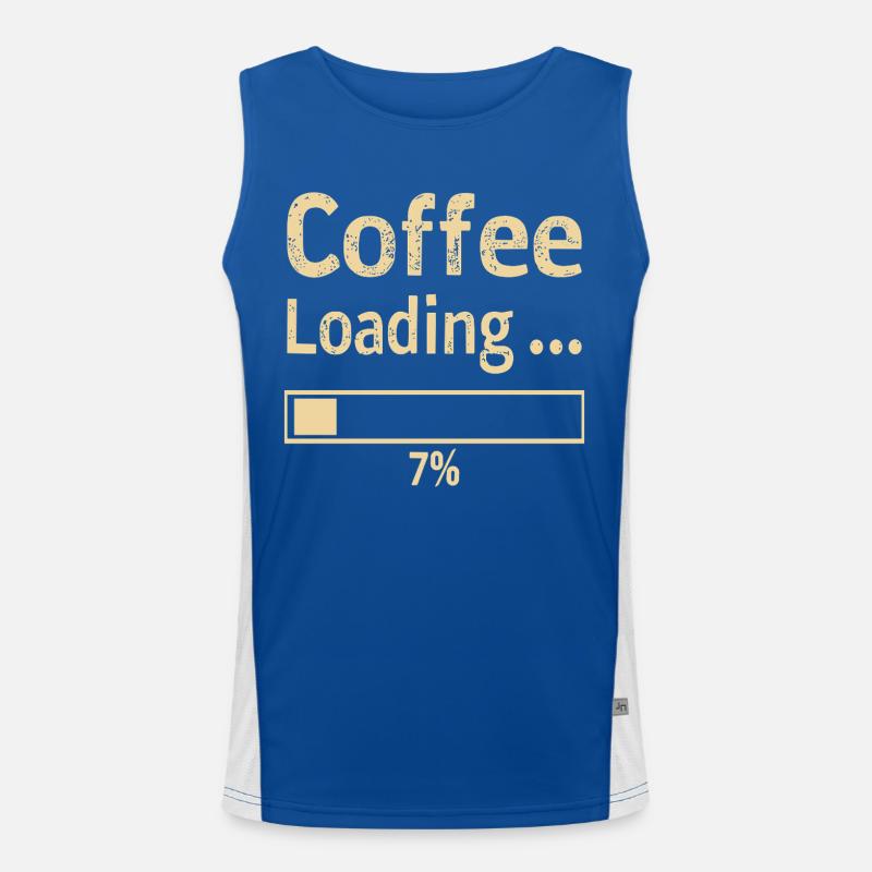 Coffee Loading Spruch Zitat Funktionelles Kontrast-Tank Top für Männer 