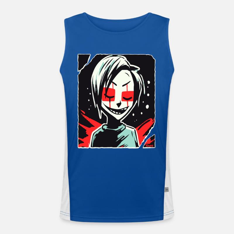 Dunkle humanoide Leinwandkunst Funktionelles Kontrast-Tank Top für Männer 