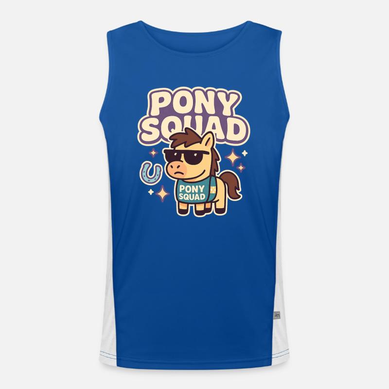 Pony Squad Cartoon Design Funktionelles Kontrast-Tank Top für Männer 