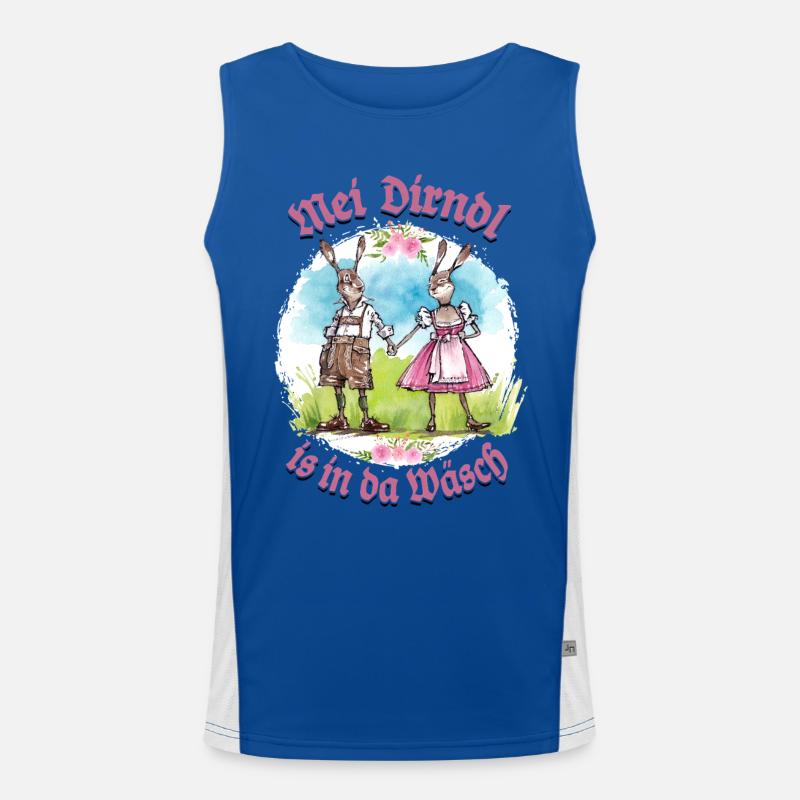 Mei Dirndl is in da Wäsch - Dirndl Ersatz, Tracht Débardeur respirant contrasté Homme 