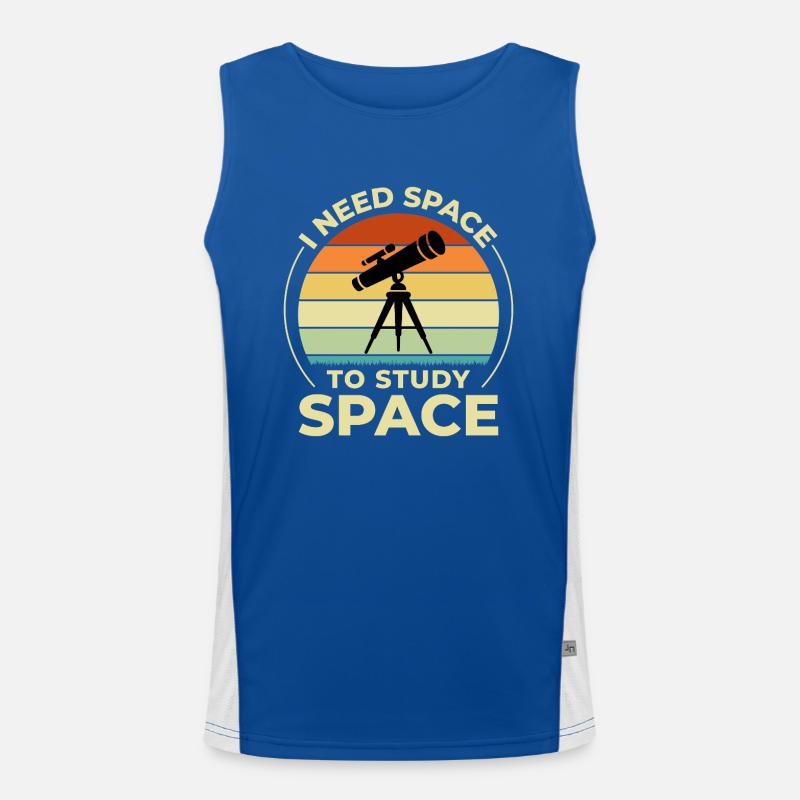 Need Space Telescope Retro Science Humor  Men's Functional Contrast Tank Top 