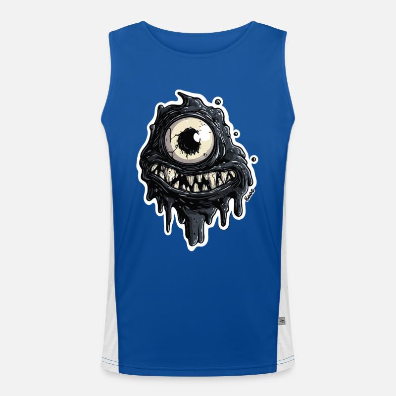 Black Monster Slime Eye Men's Functional Contrast Tank Top 