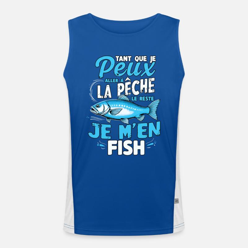 Humour pêche et passion poisson Débardeur respirant contrasté Homme 