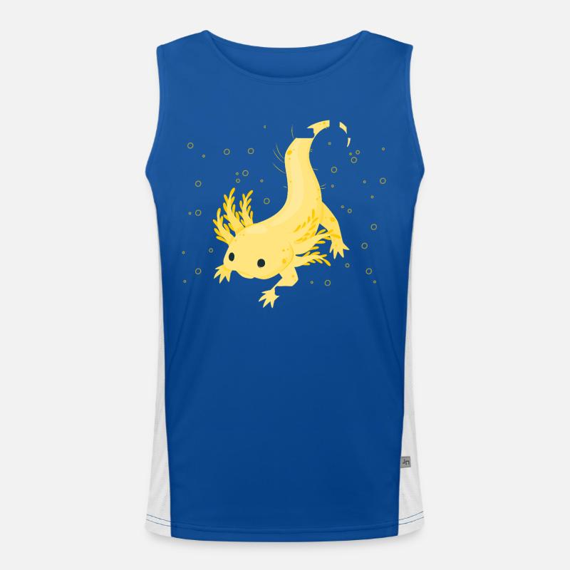 Leuchtendes Geckodesign mit Gelb-Detail Funktionelles Kontrast-Tank Top für Männer 
