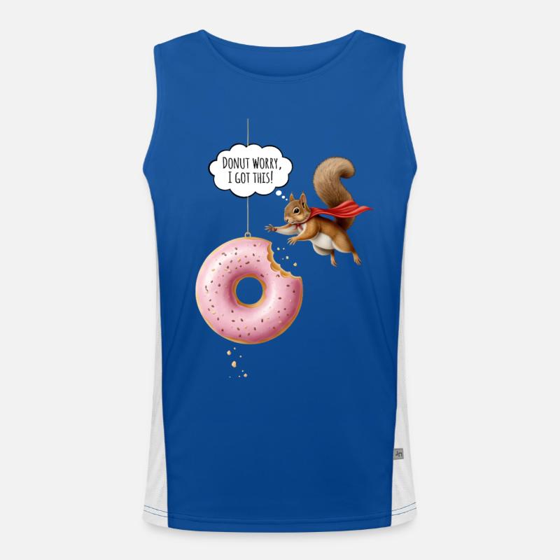 Niedliche Eichhörnchen mit Donut Funktionelles Kontrast-Tank Top für Männer 