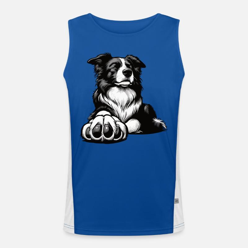 Border Collie Propriétaire Collie Amant de Collie Débardeur respirant contrasté Homme 