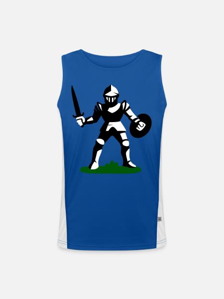 Ritter Spielzeug - Funktionelles Kontrast-Tank Top für Männer  - Royal/Weiß