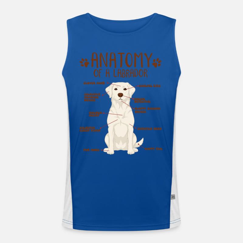 Anatomie eines white Labradors Funktionelles Kontrast-Tank Top für Männer 