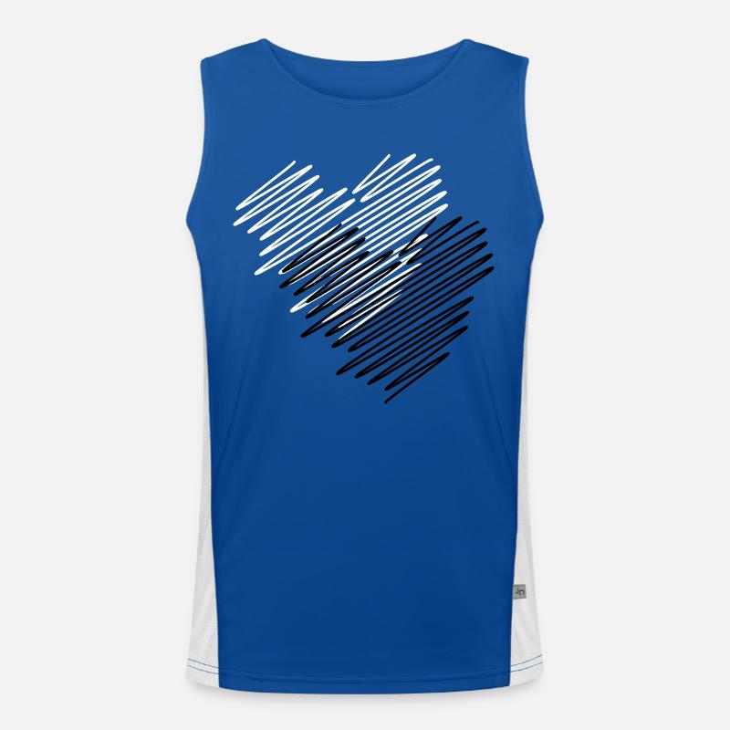Zwei Herzen Scribble Funktionelles Kontrast-Tank Top für Männer 