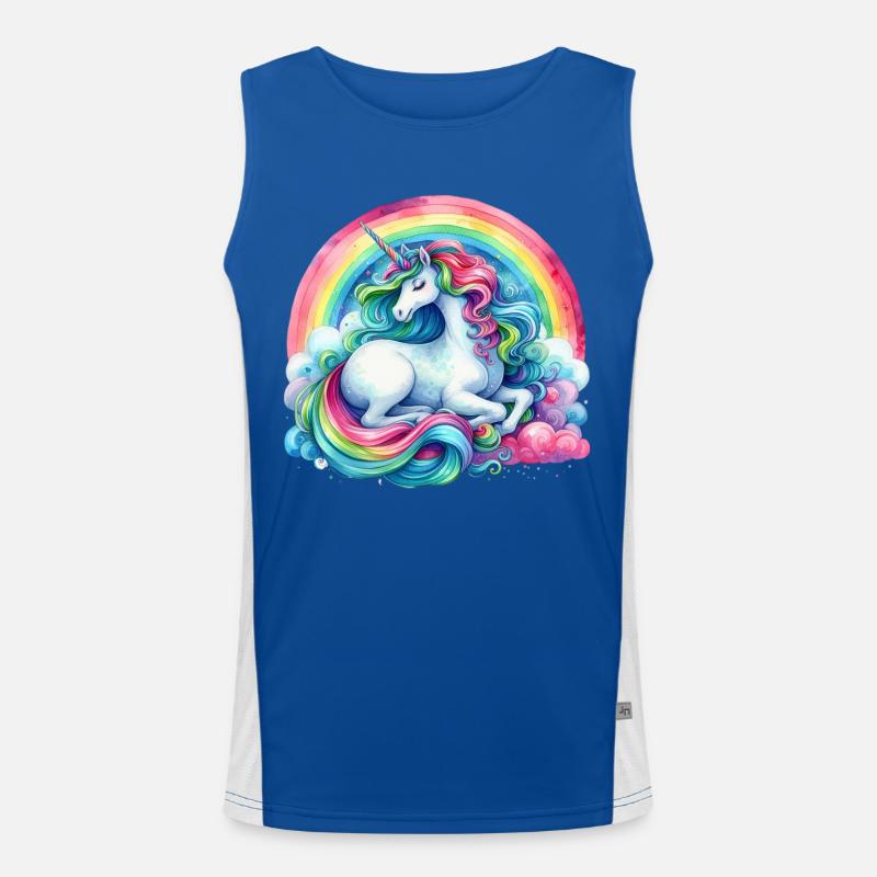 Rainbow Dream Unicorn Men's Functional Contrast Tank Top 