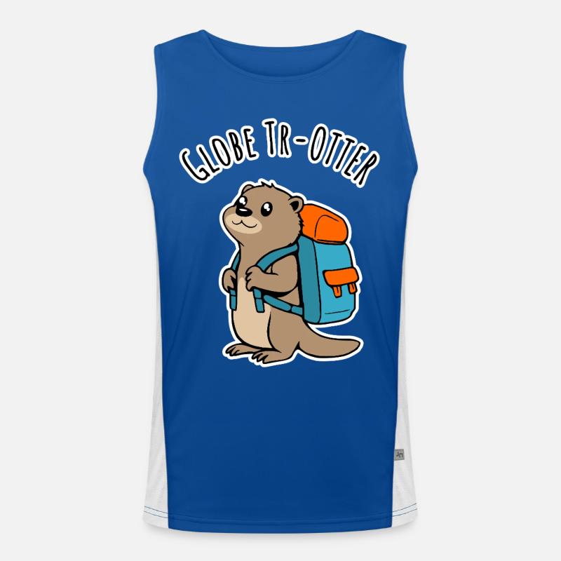 Ein Backpacker Otter auf Reisen ein Globe Tr-Otter Funktionelles Kontrast-Tank Top für Männer 