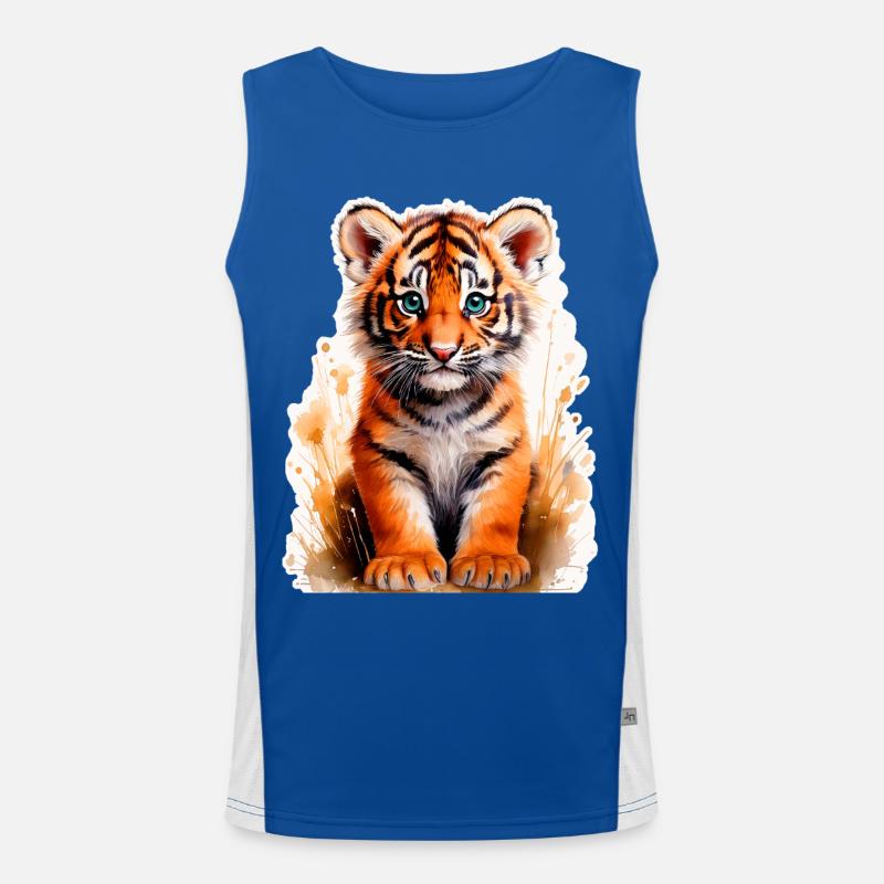 Kleiner Tiger Funktionelles Kontrast-Tank Top für Männer 