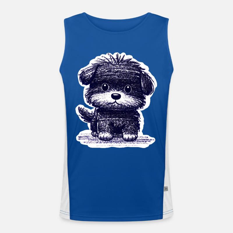 Chiot flou (bleu) Débardeur respirant contrasté Homme 