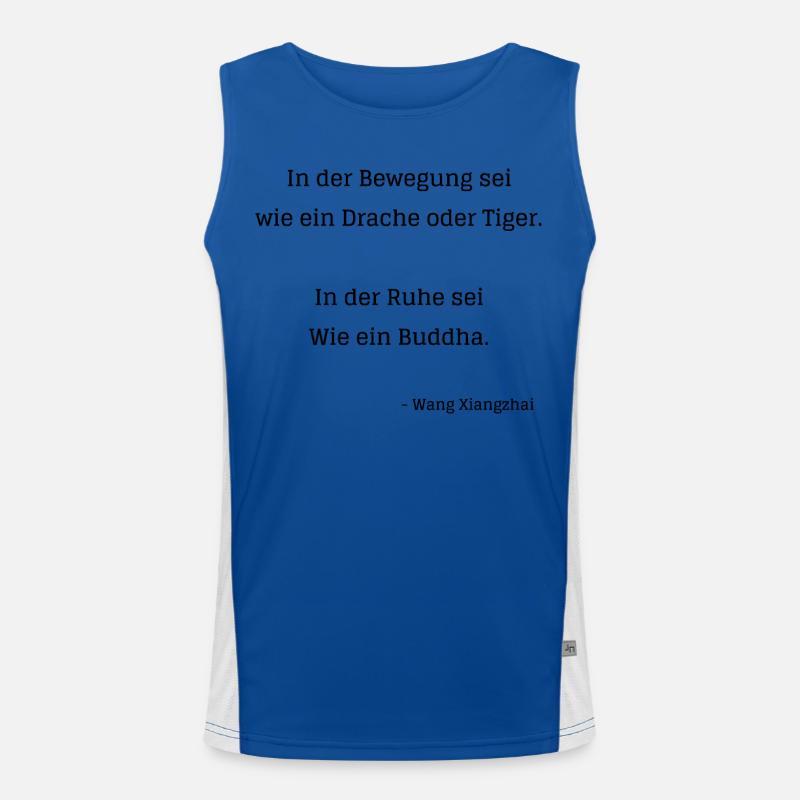 In der Bewegung sei wie ein Drache oder Tiger Funktionelles Kontrast-Tank Top für Männer 