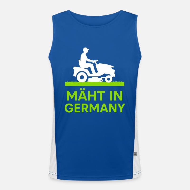 Mowing in Germany - Men's Functional Contrast Tank Top  - royal/white