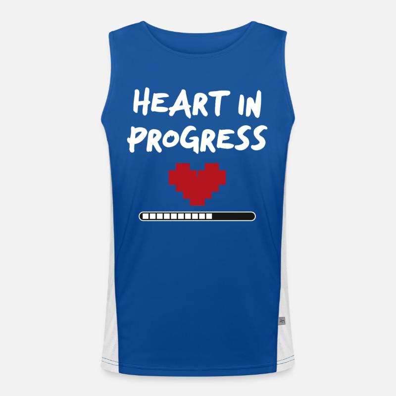 HEART IN PROGRESS Statement - Men's Functional Contrast Tank Top  - royal/white