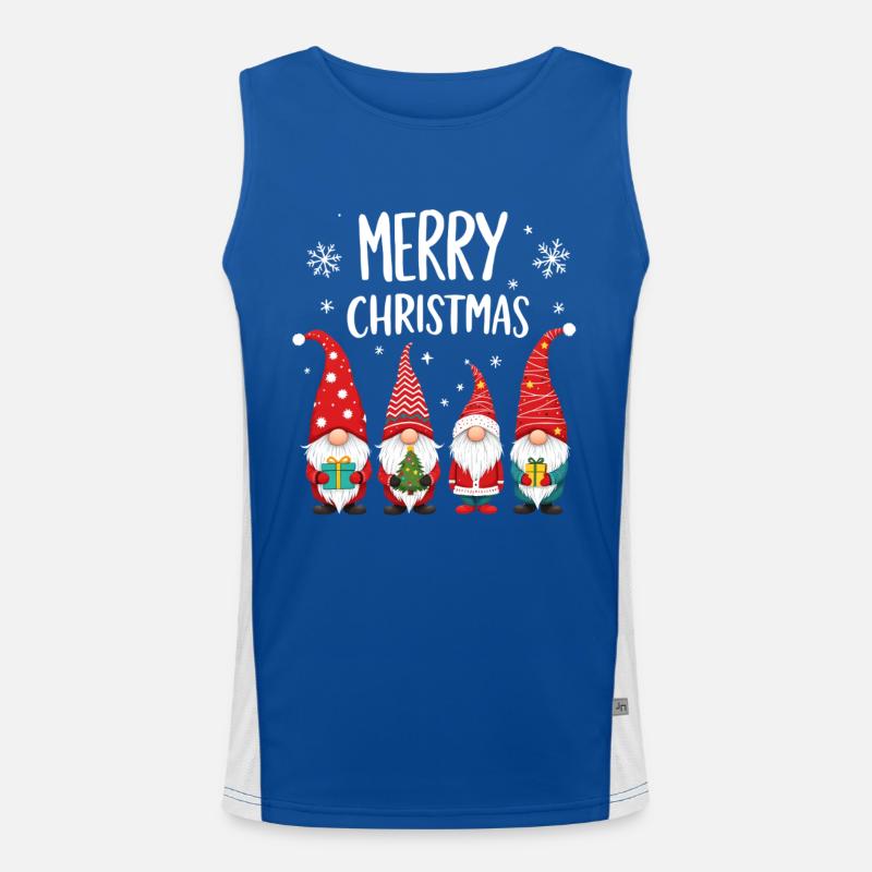 Merry Christmas Gnome Winter Magic - Men's Functional Contrast Tank Top - royal/white