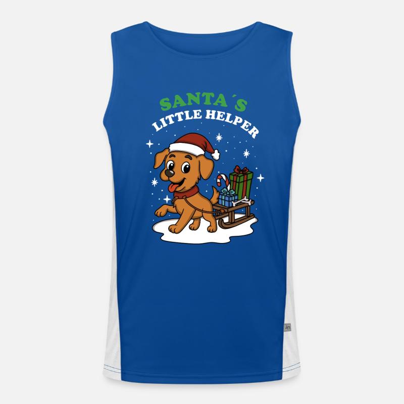 Santa´s Little Helper Funktionelles Kontrast-Tank Top für Männer 