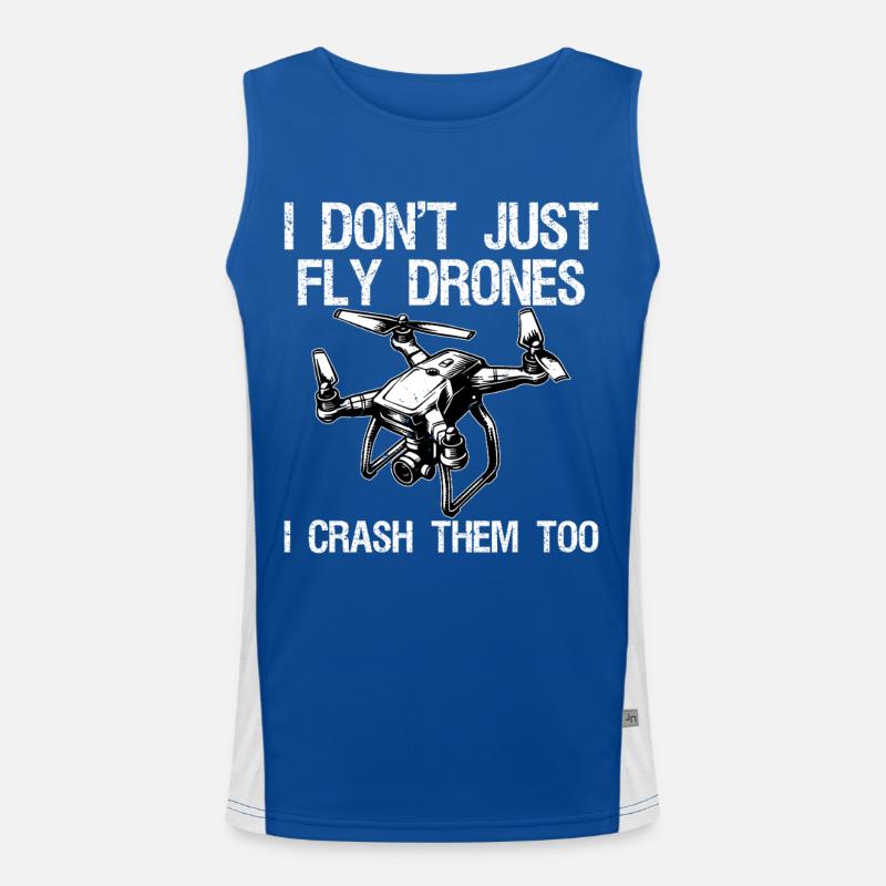 I Don't Just Fly Drones I Crash Them Too Men's Functional Contrast Tank Top 