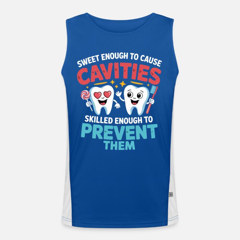 Protect Tooth Decay Heroes Teeth Men's Functional Contrast Tank Top 