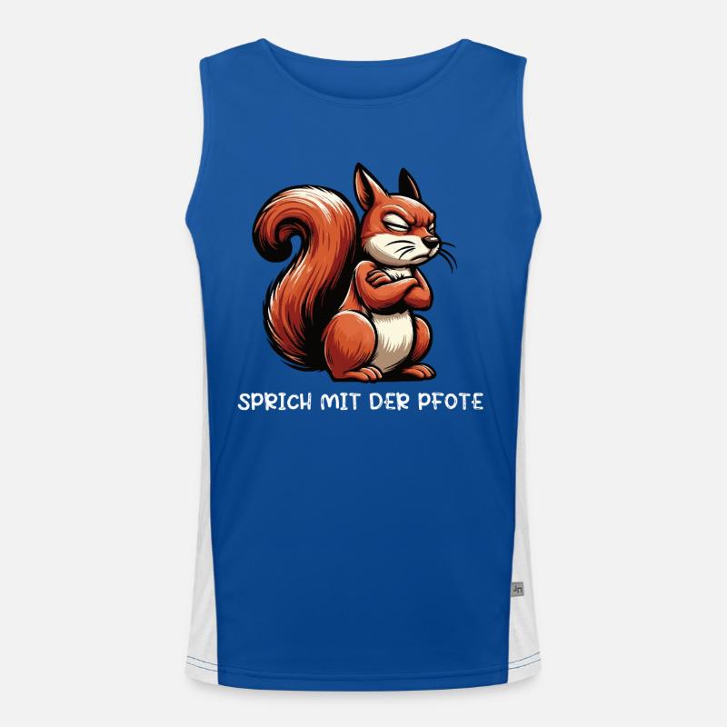 Sprich mit der Pfote Eichhörnchen Eichhorn Nager Funktionelles Kontrast-Tank Top für Männer 