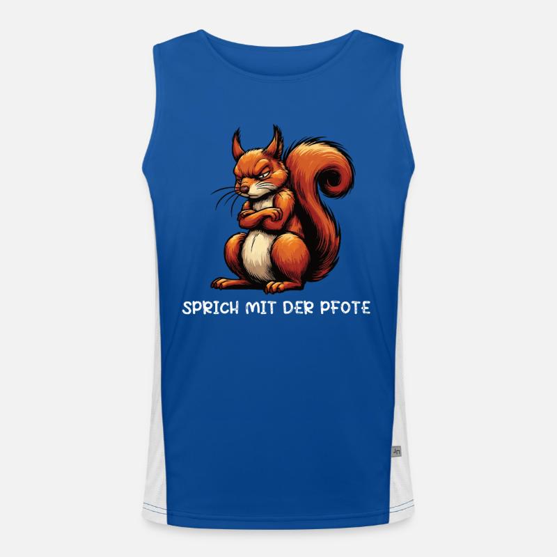Sprich mit der Pfote Eichhörnchen Eichhorn Nager Funktionelles Kontrast-Tank Top für Männer 