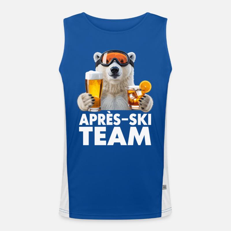 Après-ski Team Bär with drinks - Men's Functional Contrast Tank Top  - royal/white