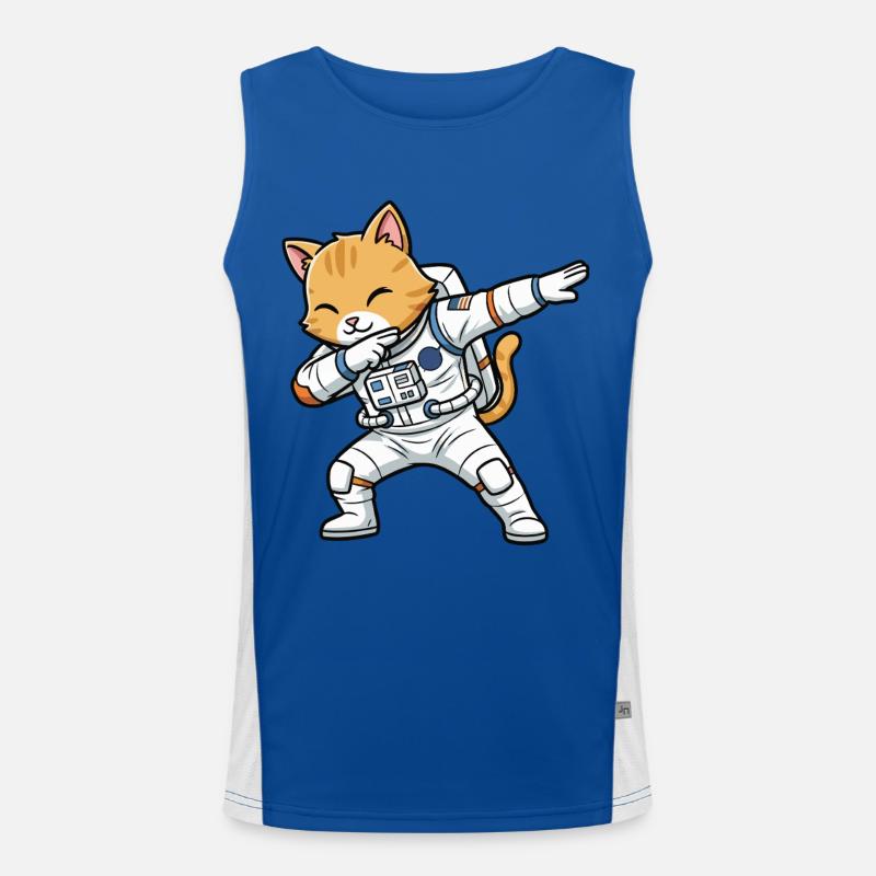 Astronauten Katzen Dab Funktionelles Kontrast-Tank Top für Männer 