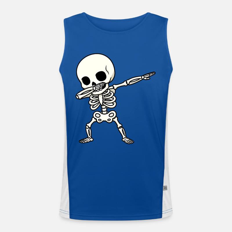 Funny Skeleton Dab - Men's Functional Contrast Tank Top  - royal/white