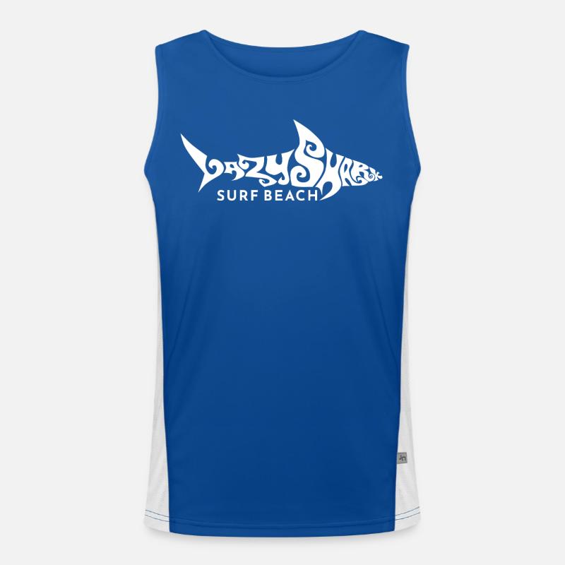 Hai Lazy Shark surf beach sixties beach maritime Men's Functional Contrast Tank Top 