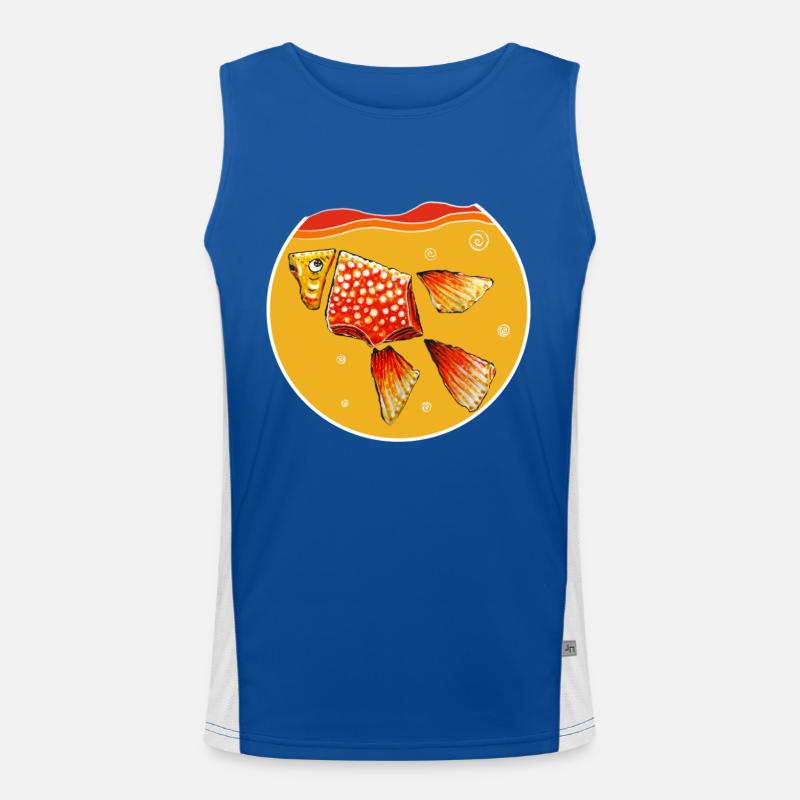 Goldfish in a jar Men's Functional Contrast Tank Top 