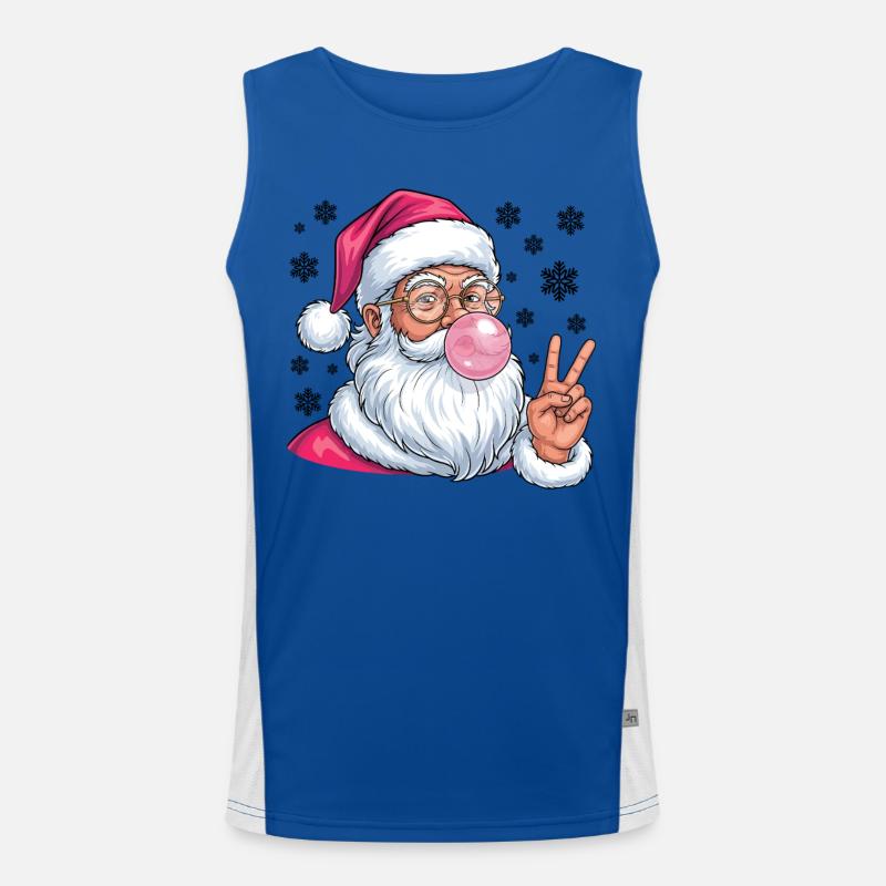 Weihnachtsmann Bubble Gum Funktionelles Kontrast-Tank Top für Männer 