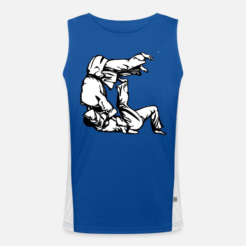 Judo Tomoe Nage Design avec des judokas Débardeur respirant contrasté Homme 