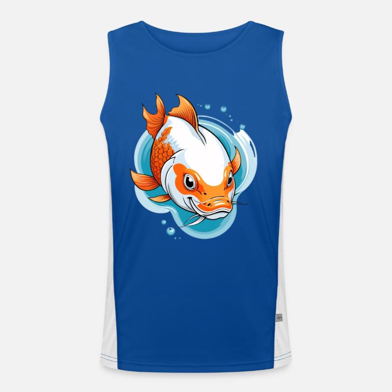 Koi Karpfen Farbexplosion Illustration Funktionelles Kontrast-Tank Top für Männer 