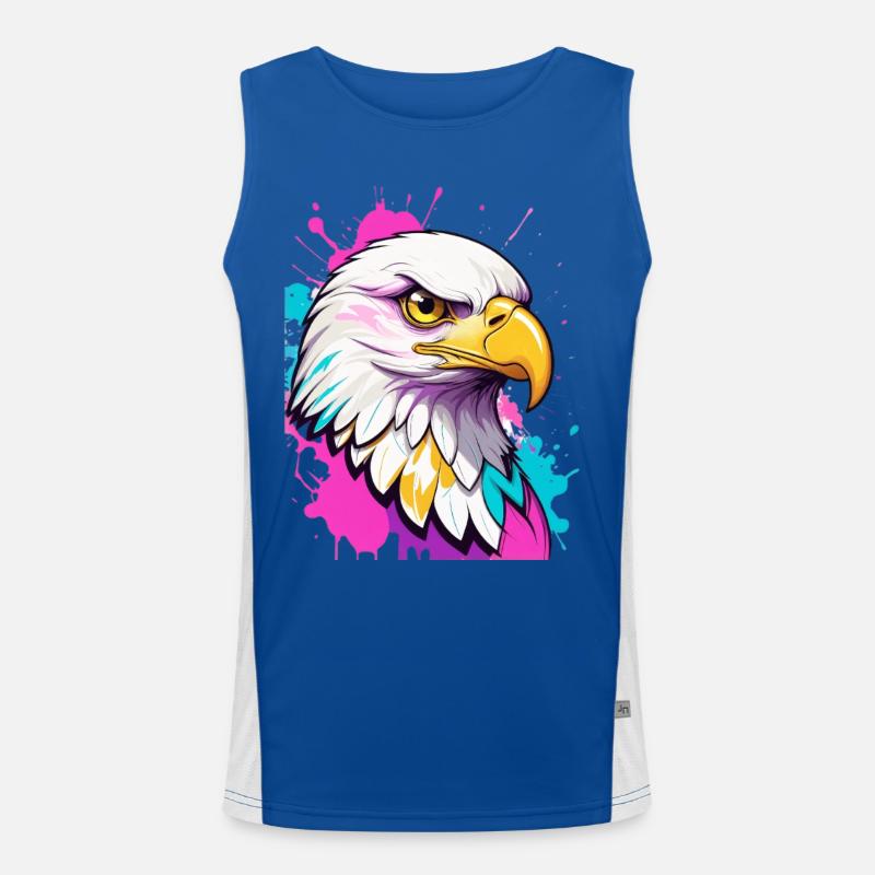 Colorful Eagle Graffiti Portrait Men's Functional Contrast Tank Top 