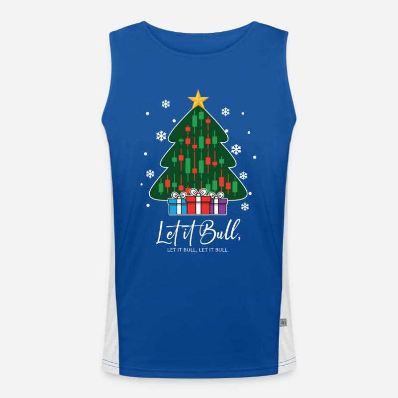 Let It Bull Crypto Exchanges Christmas Tree Men's Functional Contrast Tank Top 