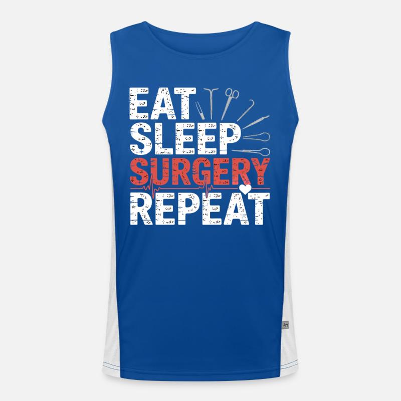 Eat Sleep Surgery Repeat - Men's Functional Contrast Tank Top  - royal/white