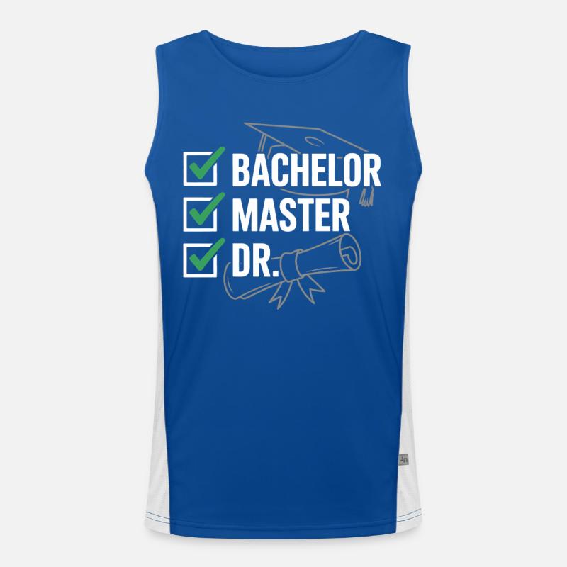 Graduation banner Bachelor Master Dr Men's Functional Contrast Tank Top 