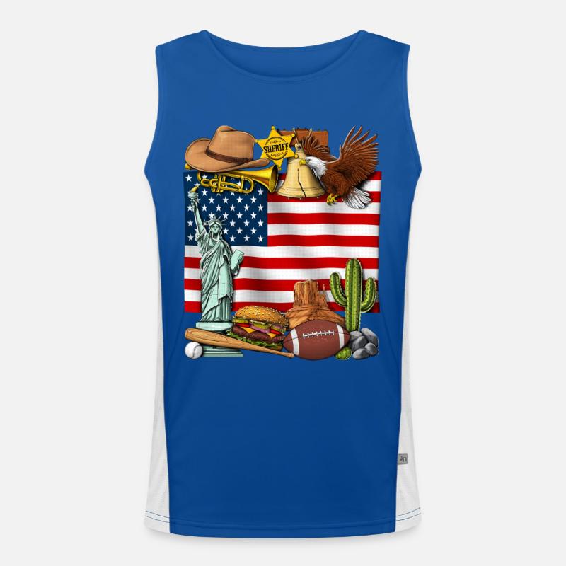 Flagge der USA Funktionelles Kontrast-Tank Top für Männer 