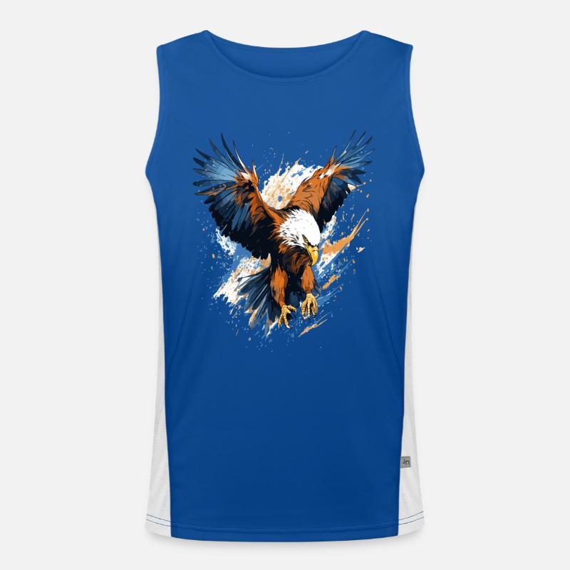 Stormy Eagle Splash Art - Men's Functional Contrast Tank Top  - royal/white