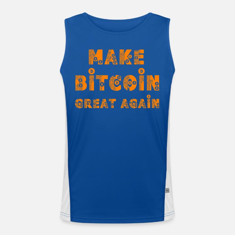 Make Bitcoin Great Again - Men's Functional Contrast Tank Top  - royal/white