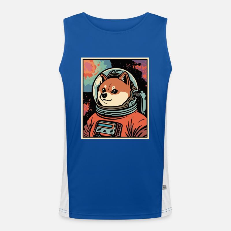 Astronaute de Space Shiba Débardeur respirant contrasté Homme 