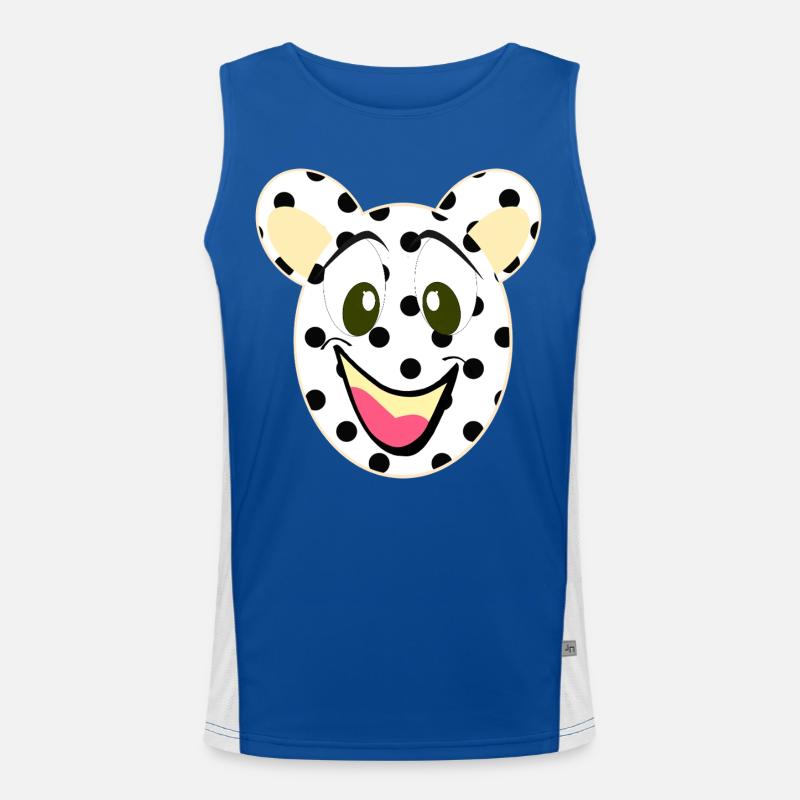 Bär Lachgesicht mit Punkten Funktionelles Kontrast-Tank Top für Männer 