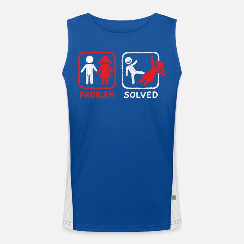 Problem Solved - Men's Functional Contrast Tank Top  - royal/white