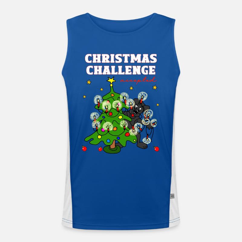 Christmas Challenge Accepts Dog Men's Functional Contrast Tank Top 