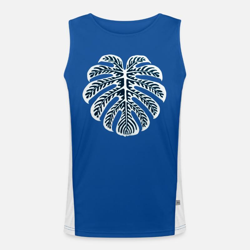 Monstera Leaf – Tropical Deco Art Design Men's Functional Contrast Tank Top 